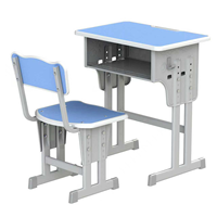 Ensemble de bureau et chaise pour étudiants, design moderne, métal réglable, confortable, avec plateau en bois pour les écoles primaires et secondaires