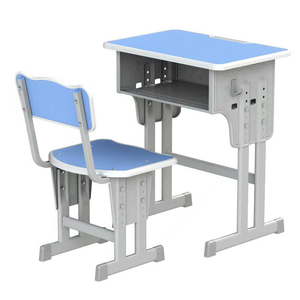 Conjunto de Escritorio y Silla Ajustable de Metal de Diseño Moderno para Estudiantes, con Tablero de Madera, para Escuela Primaria y Secundaria - Product Image 3
