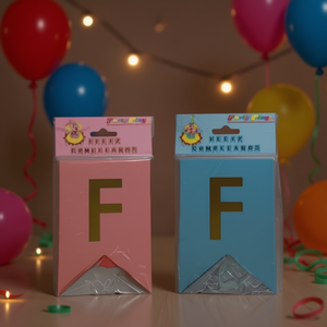 Birthday Letter Pendant Mixed Pack Letra F Pink Blue 12Pcs Party Decorations - Product Image 2