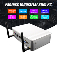 Industriële mini-pc met laag energieverbruik, Core i3 7100U, 6x COM, MSATA SSD, VGA HD-scherm, ventilatorloze behuizing voor Edge Computing IoT Barebone Host