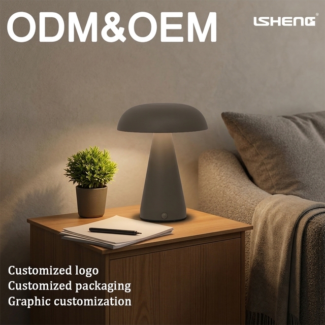 LED Table Lamp Mushroom Rechargeable 3CCT Dimmable 1200mAh Type C Bedside Night Light Modern Minimal Bedroom Desk Lamp