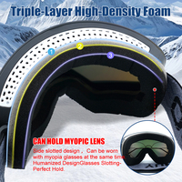 Lunettes de ski magnétiques personnalisées OEM OTG (sur lunettes) à double couche anti-buée, verres miroir UV400 pour snowboard et sports d'hiver