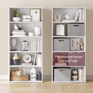 Étagère à livres industrielle moderne avec trois unités de rangement en cubes, étagères en bois blanc réglables et durables pour la maison et le <span class=keywords><strong>bureau</strong></span> - Product Image 1