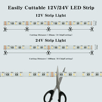 Tira de Luces LED RGBW RGB Flexible con Certificación CE y RoHS, 60, 96, 120 LED, 24 V, 12 V, Alta Densidad, Alto Brillo, RGB+Blanco Personalizado, 3000 K, 4000 K, 6000 K