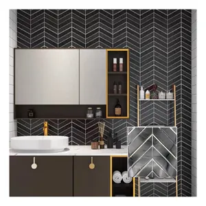 Arrow type black inkjet glass mosaic tiles livingroom kitchen backsplash bathroom wall tiles