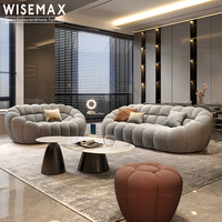 WISEMAX FURNITURE Canapé modulaire en tissu doux de style moderne en forme de L pour salon, canapé inclinable en forme de U, canapé sectionnel