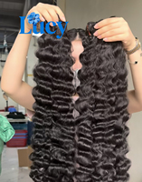 Extensions de cheveux naturels bouclés Remy bruts cambodgiens et birmans, double trame machine, cuticules vierges, bouclés ondulés, vente en gros