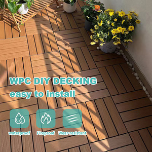 Dalles de terrasse WPC modernes pour extérieur, 3D, à emboîtement, imperméables, ignifuges, antiseptiques, DIY, garantie 5 ans, Ruixing RX-045, épaisseur 20 mm - Product Image 3