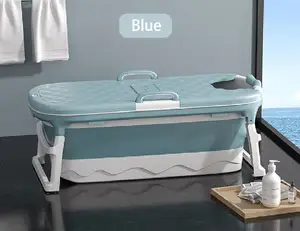bain baril baignoire Suppliers-Baignoire Portable et pliable pour adultes, seau en plastique pour la salle de bain, baril pliable, avec jambes solides