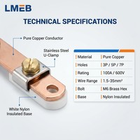 Cuivre pur 3/5/7 trous zéro sol Bus Bar terre bornier 2*15mm laiton Machine chambre boîte de Distribution pour connexion PCB