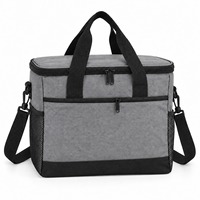 Sac isotherme personnalisé avec logo, en polyester réutilisable avec fermeture éclair et poche avant, réutilisable pour le travail quotidien, les voyages et les pique-niques