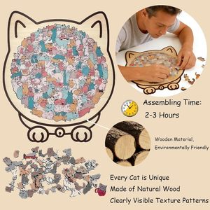 <span class=keywords><strong>Puzzle</strong></span> en <span class=keywords><strong>bois</strong></span> en forme de <span class=keywords><strong>chat</strong></span>, <span class=keywords><strong>puzzle</strong></span> en <span class=keywords><strong>bois</strong></span> coloré d'animaux, cadeau parfait pour les adultes, idéal pour les amoureux des chats, décoration d'intérieur - Product Image 5
