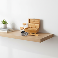 Scatola portaoggetti rettangolare in bambù ecologico fatta a mano con grattugia in vetro e vassoio per rollare, ideale come regalo o per artigianato