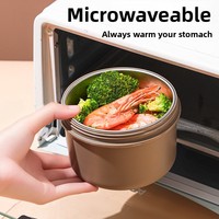 Boîte à bento en acier inoxydable thermique minimaliste en vrac, matériau sûr, étanche, utilisable au micro-ondes, portable, pour enfants, école, déjeuner