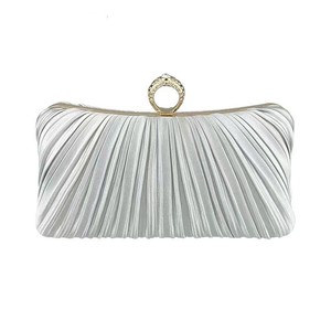 Luxury Classic Satin Silk Envelope <b>Clutch</b> Evening Bag Women Pearl Handle White Polyester Lining <b>Wedding</b> Banquet Purses Flap - Product Image 3