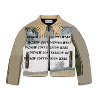 Veste en jean DiZNEW Design, mode d'hiver créative, ample et en polaire, motif de couleur personnalisable, veste en jean