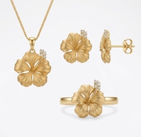 Collier pendentif fleur d'hibiscus, bijoux hawaïens, plante d'origine hawaïenne, vie marine, Maui, bijoux tribaux polynésiens