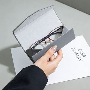 Custom Logo Printed Foldable PU Leather Magnetic Portable Travel Eyewear Protector <b>for</b> Sunglasses <b>Glasses</b> <b>Case</b> - Product Image 2