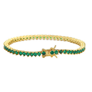 3Mm Three-claw Emerald Zircon Tennis <b>Bracelet</b>, <b>Copper</b> With Zircon Tanjing Fashion Lijing Necklace - Product Image 4