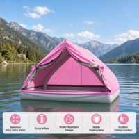 Plateforme flottante gonflable rose, tente flottante imperméable, abri solaire, radeau de pêche flottant, ponton flottant pour deux personnes, camping aquatique, anti-UV