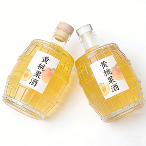 Vente d'usine : Bouteilles de spiritueux en verre de 500 ml, forme baril, avec <span class=keywords><strong>bouchon</strong></span> en liège, <span class=keywords><strong>pour</strong></span> <span class=keywords><strong>vin</strong></span> de fruits, tequila, vodka, whisky, gin – Luxe et raffinement - Product Image 3