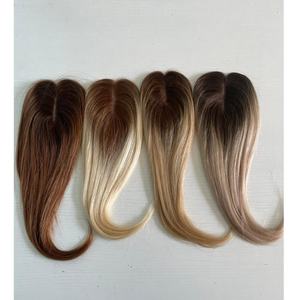 Nuovi Topper per <span class=keywords><strong>Capelli</strong></span> Lisci con Chiusura in Pizzo, 100% <span class=keywords><strong>Capelli</strong></span> Umani Cinesi, per Donne con <span class=keywords><strong>Capelli</strong></span> Sottili, Base in Seta, <span class=keywords><strong>Capelli</strong></span> Remy, Densità 150% - Product Image 2