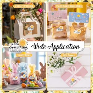 Autocollants ronds adhésifs imperméables pour étiquettes professionnelles, emballages artisanaux et cartes de remerciement pour anniversaires/mariages - Design mignon en papier - Product Image 3