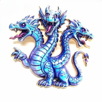 Broche émail Dragon à Trois Têtes, Épingle Métallique Vintage Dragon pour Vêtements, Chapeaux, Revers, Bijoux, Cadeau