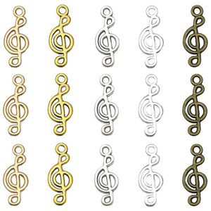 Dijes de notas musicales de aleación de zinc con diseño hueco para accesorios de joyería DIY, dijes colgantes de moda unisex - Product Image 3