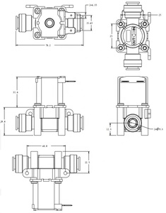 Mini elettrovalvola in plastica normalmente chiusa da <span class=keywords><strong>3</strong></span>/8 pollici connessione rapida DC12V 24V per sistema di distribuzione di acqua RO - Product Image 2