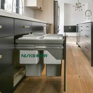Cestino Estraibile con Coperchio, Pattumiera da Incasso per Mobile, Chiusura Silenziosa - Product Image 1