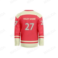 Maillot de hockey sur glace Maillots de hockey Rayures sublimées Patchs en sergé Logo de l'équipe Maillot de hockey Broderie personnalisée Uniforme de hockey sur glace