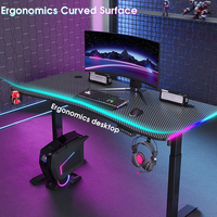Bureau d'ordinateur blanc ergonomique Ascenseur électrique personnalisé à hauteur réglable Design moderne pour bureau à domicile Bureau de jeu motorisé