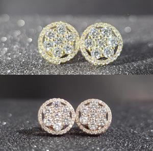 Modernos Pendientes de Diamantes de Corte Brillante Cultivados en Laboratorio, Plata 925 y Oro, Joyería Elegante y Vanguardista para Mujer, Glamour Sofisticado - Product Image 4