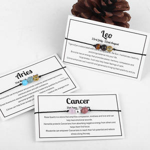 Pulsera <span class=keywords><strong>de</strong></span> Piedras Naturales <span class=keywords><strong>de</strong></span> los 12 Signos del Zodiaco, Hecha a Mano con Cuerda Negra Tejida y Cuentas <span class=keywords><strong>de</strong></span> Piedras Facetadas <span class=keywords><strong>para</strong></span> Mujeres, Niñas y Hombres - Product Image 6