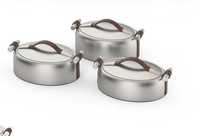 Plat de service isotherme, ensemble de 3 pièces (2L, 2.5L, 3L), chauffe-plats isolé pour une cuisine saine à la maison et la présentation des aliments lors de fêtes, prêt à être expédié
