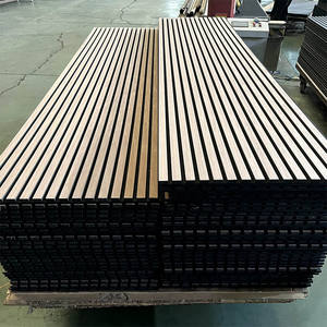 แผ่นซับเสียงกันเสียงแบบอะคูสติก แผ่นไม้ระแนง MDF โพลีเอสเตอร์ 9 มม. ผ้าสักหลาด + แผ่น MDF 12 มม. ลายไม้ 3 มิติ - Product Image 1