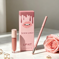 Set Rias Bibir Vegan 2-in-1 Tahan Air, Lip Gloss & Lip Oil Matte Finish, Lip Mask & Lip Liner Grosir