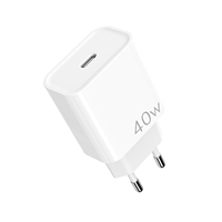 Livraison gratuite articles EU pin double USB-C PD 40W GaN chargeur rapide chargeur pour iPhone 16 15 14 OTP Protection PC