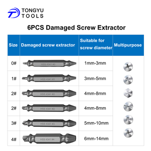 6 Stück 0 # -4 #   HSS-Schraubenausdreher-Set, doppelseitiges Schnellentfernungs-Werkzeug für beschädigte, gebrochene und abgenutzte Schrauben und Bolzen mit Etui - Product Image 2