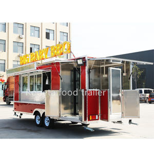 Remorque de restauration avec 3 éviers, chariot de restauration entièrement équipé de 5,5 m avec barbecue, camion de restauration, hot-dogs, pizzas, glaces, glaces pilées - Product Image 4