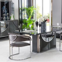 Nouvelle chaise de salle à manger rembourrée en velours avec pieds en acier inoxydable pour salle à manger