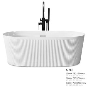 Moderne freistehende Acryl Rechteck Whirlpool Badewanne Cold Plunge Athlet Massage Spa Drainer Badezimmer Einweichen 60gal - Product Image 4