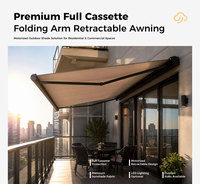 Toldo Retráctil Motorizado Plegable para Exteriores, Diseño Nuevo, Impermeable, de Aluminio, para Patio, Terraza, Protección Solar