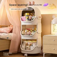 Étagère de rangement multi-niveaux grande capacité pour poussette, motif dessin animé mignon, pour produits pour bébés, collations et vaisselle domestiques