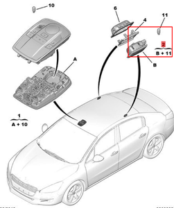 Pièces automobiles OE 6362CH 6362CJ, éclairage de lecture, éclairage supérieur, éclairage intérieur pour Peugeot 508 <span class=keywords><strong>508SW</strong></span> - Product Image 2