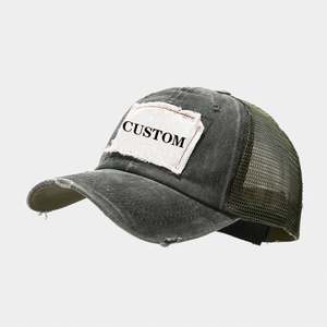Gorras de Béisbol de Camuflaje Desgastado con Logotipo Bordado, Gorra Trucker Personalizada con Visera Curva y Malla, Proveedor Chino - Product Image 3