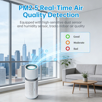 Purificateur d'air et humidificateur intelligent H13 Hepa pour grande pièce, capacité d'eau de 5 L, affichage AQI, WiFi Tuya
