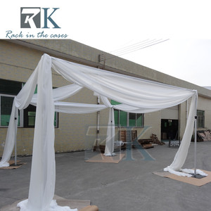 Wedding Pipe and Drape Kit Adjustable Pipe and Drape Aluminum <b>Backdrop</b> <b>stand</b> with White Curtains for Wedding Decor - Product Image 4
