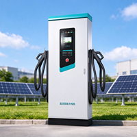 Chargeur rapide DC pour centrale solaire, station de recharge pour véhicules électriques à double connecteur avec écran tactile, lecteur de carte, IP54, utilisation en extérieur